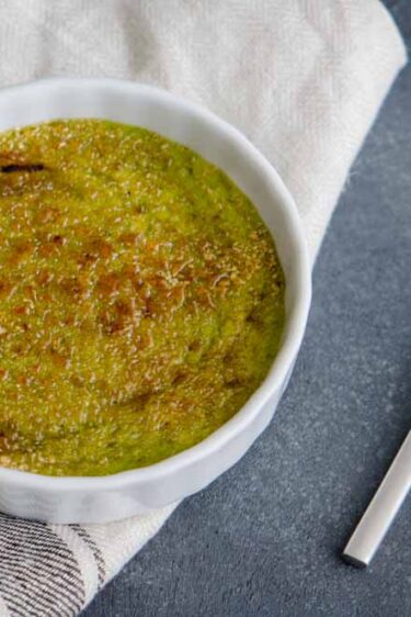Crème brûlée aux asperges vertes