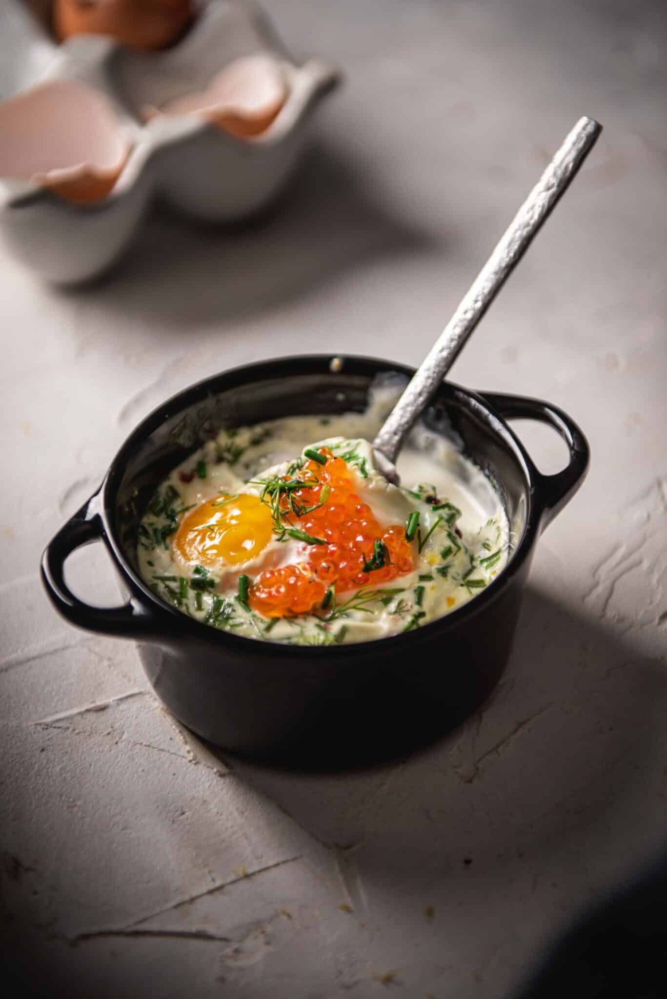 Oeuf cocotte au saumon pour les fêtes
