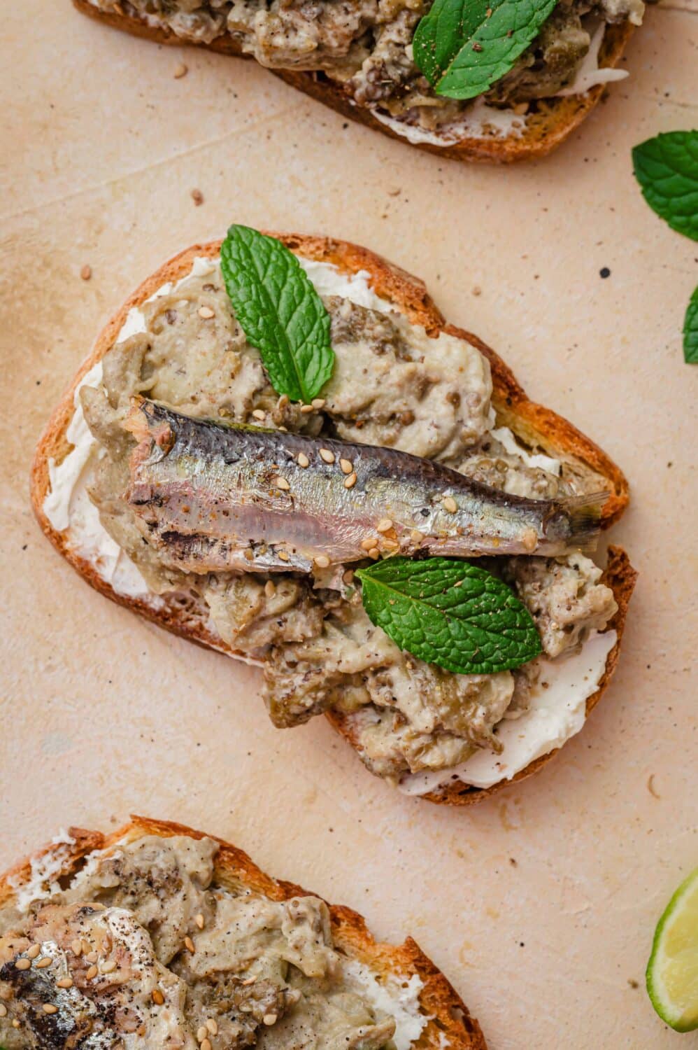 Idée apéro rapide : tartines aux sardines et aubergine faciles à préparer, croustillantes et gourmandes. Parfait pour un repas express ou un apéritif maison.