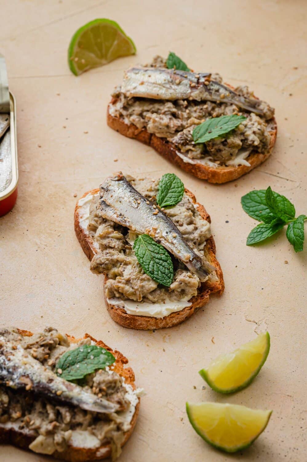 Idée apéro rapide : tartines aux sardines et aubergine faciles à préparer, croustillantes et gourmandes. Parfait pour un repas express ou un apéritif maison.