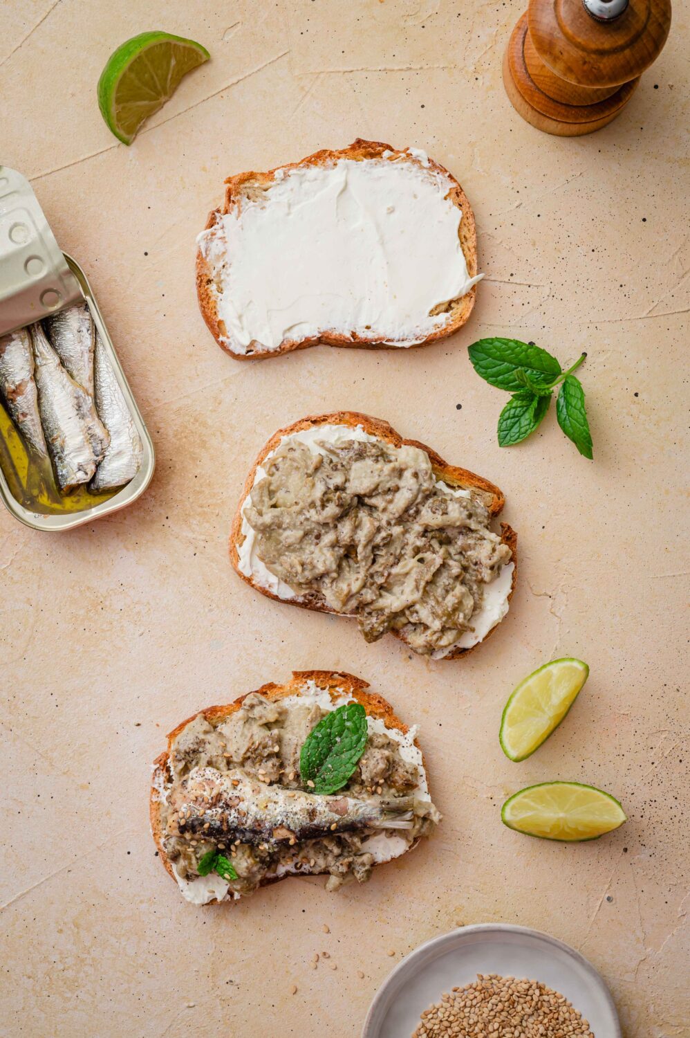 Idée apéro rapide : tartines aux sardines et aubergine faciles à préparer, croustillantes et gourmandes. Parfait pour un repas express ou un apéritif maison.